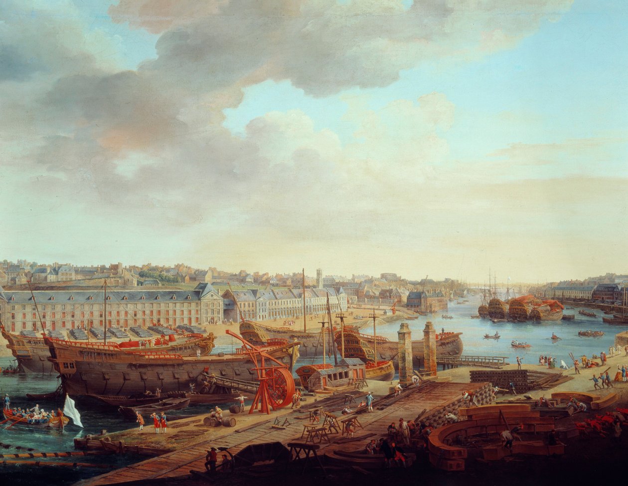 Chantier naval : « La Ville de Brest » (détail) - Louis Nicolas van Blarenberghe