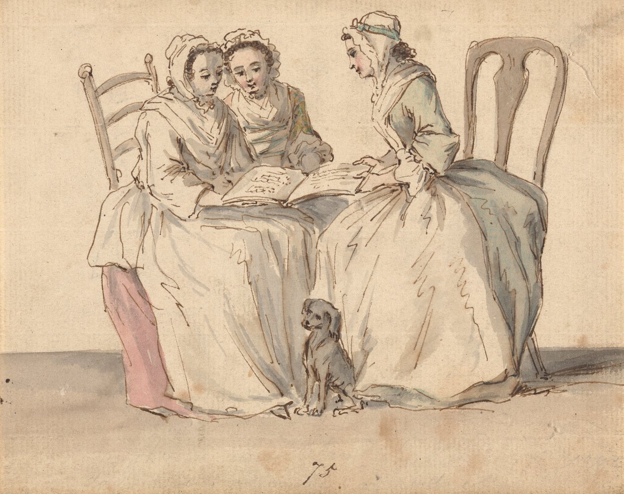 Trois dames assises - Louis Philippe Boitard