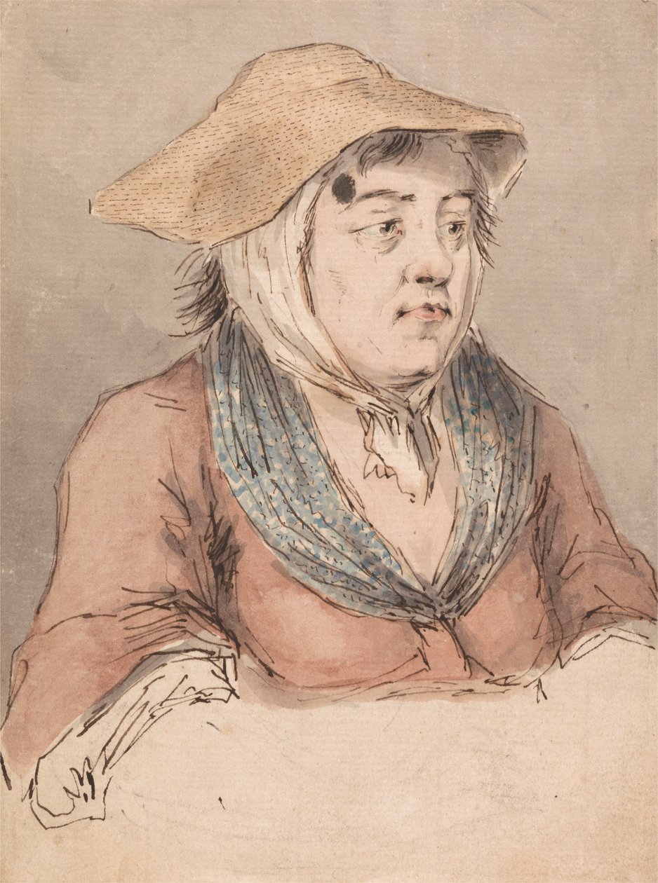 Femme avec une blouse bleue - Louis Philippe Boitard