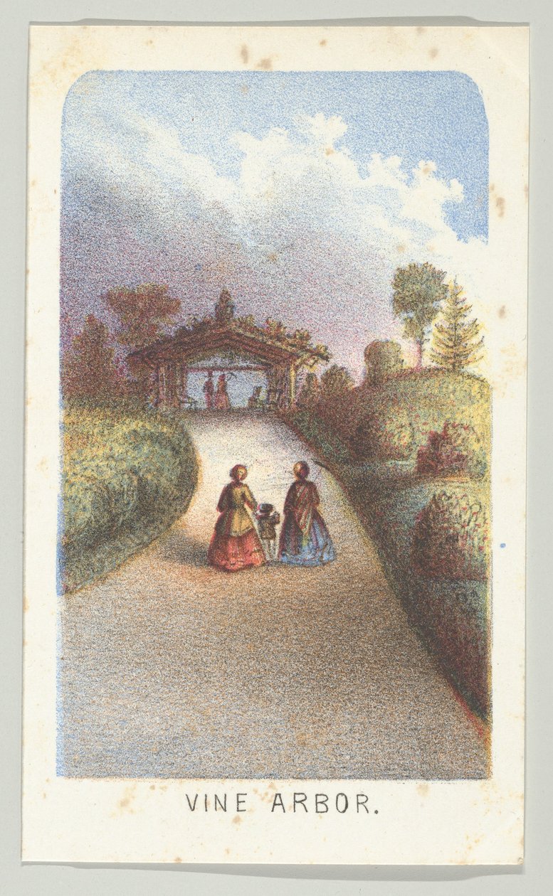 Tonnelle de vigne, de la série, Vues de Central Park, New York, Partie 3, 1864 - Louis Prang