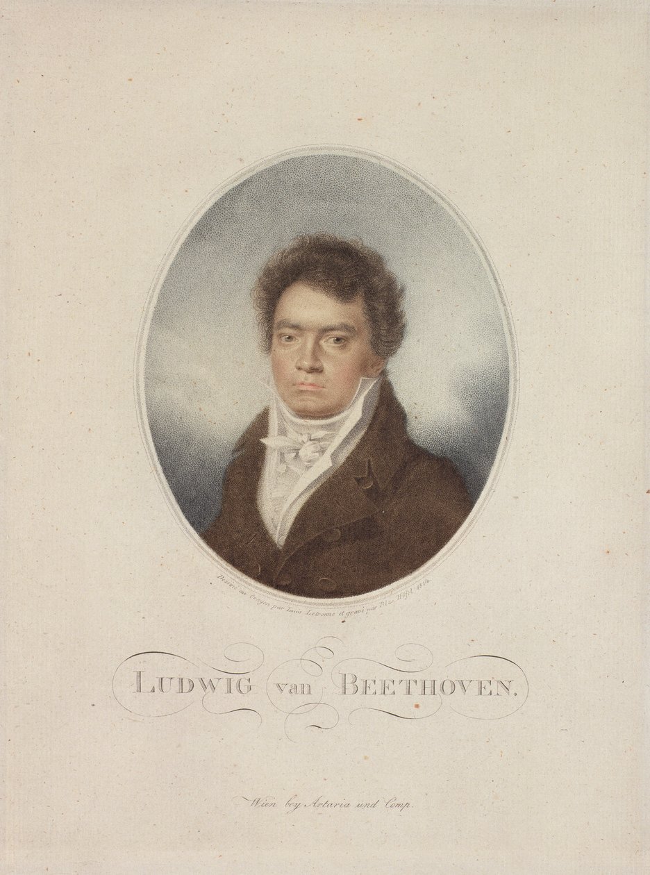 Ludwig van Beethoven (1770-1827) gravé par Blasius Höfel (1792-1863) 1814 - Louis Rene Letronne