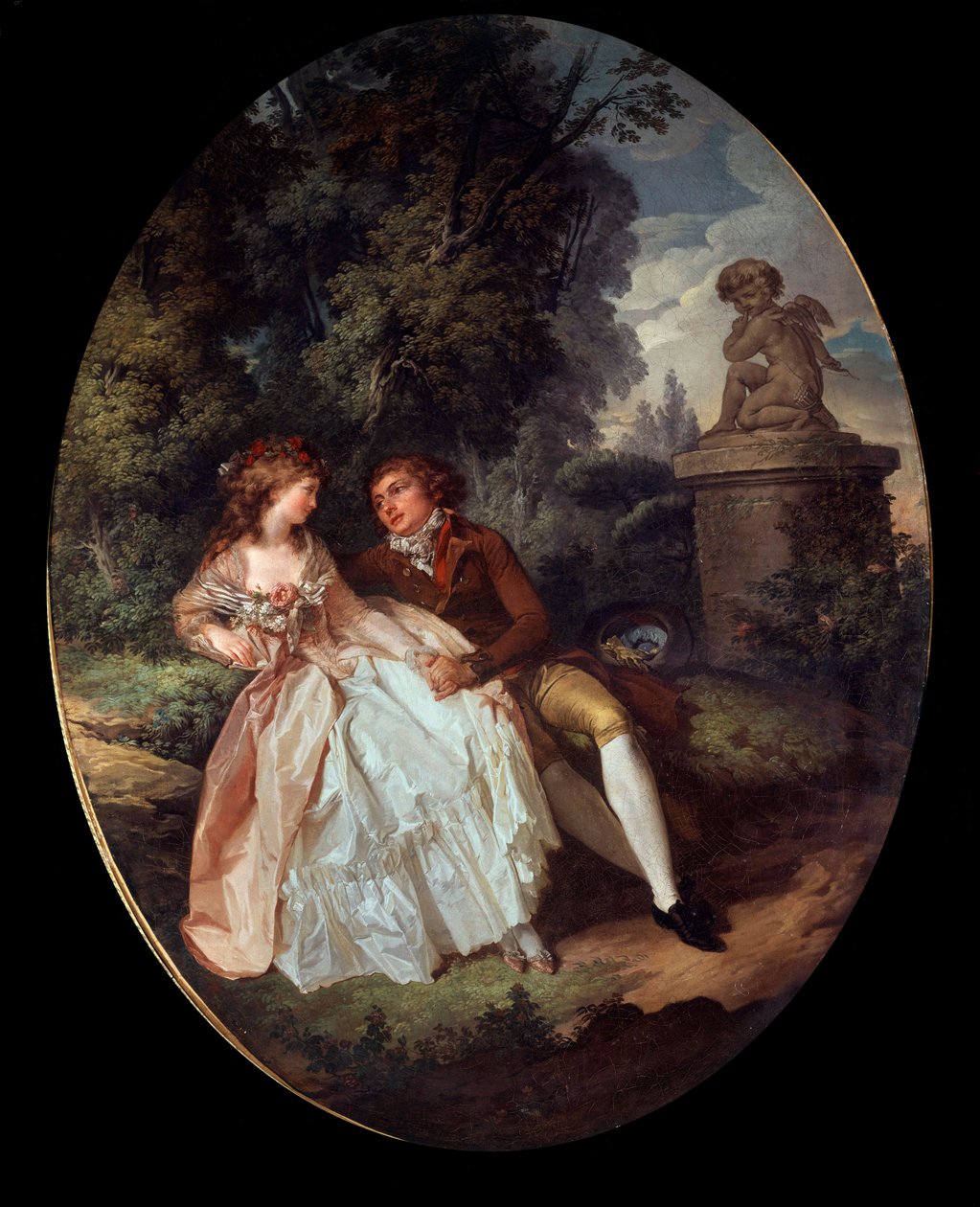 Scène galante (avec Cupidon) - Louis Rolland Trinquesse