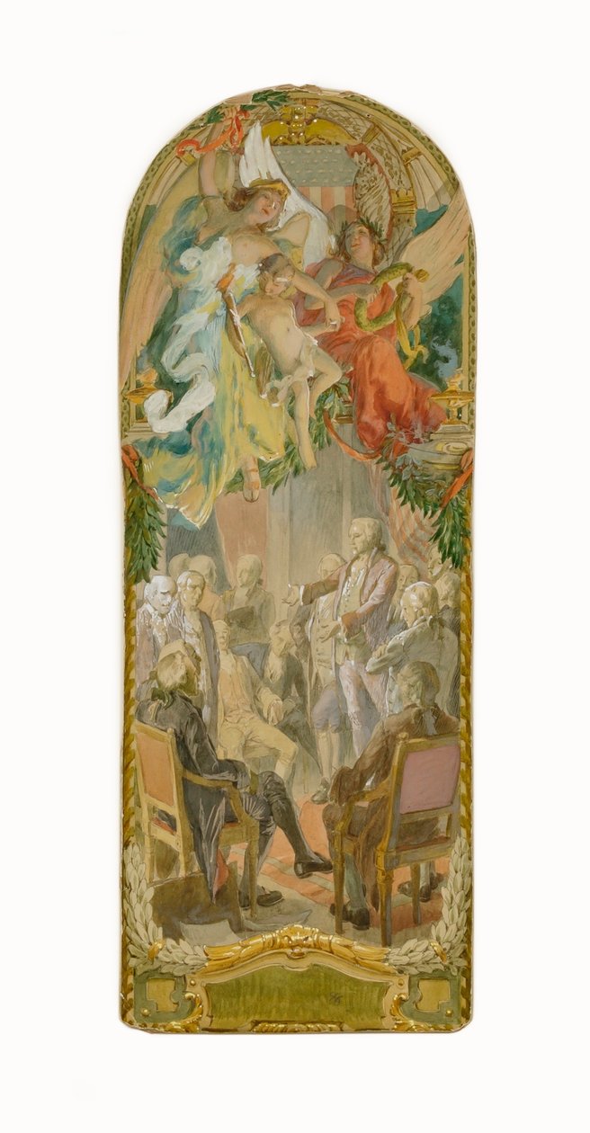 Une session législative (étude pour le panel, Old Senate Office Building) - Louis Schaettle