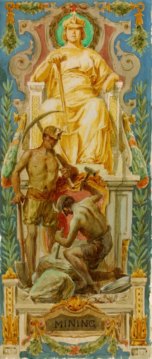 Exploitation minière (étude pour le panel, Old Senate Office Building) - Louis Schaettle