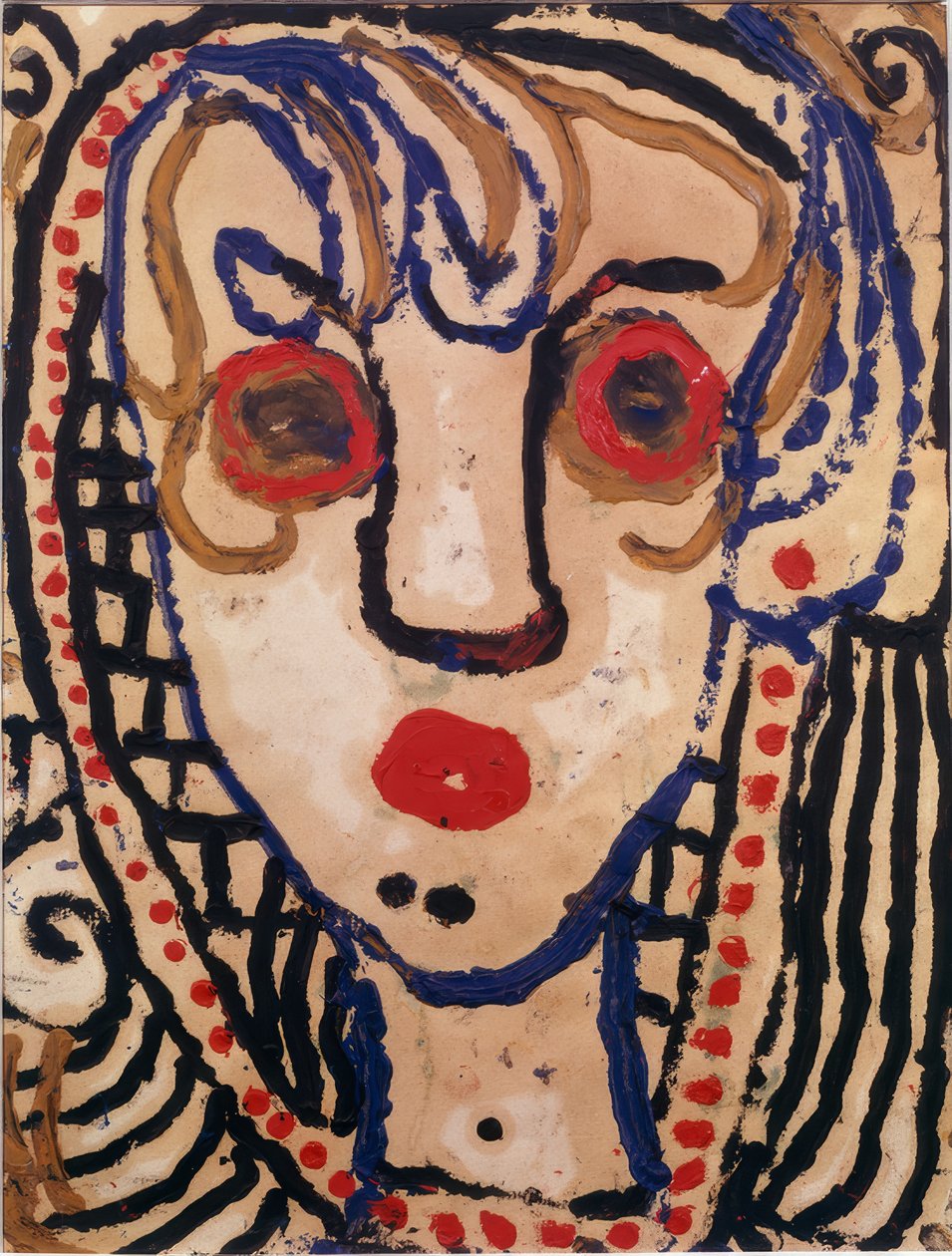 Tête de femme de face - Louis Soutter