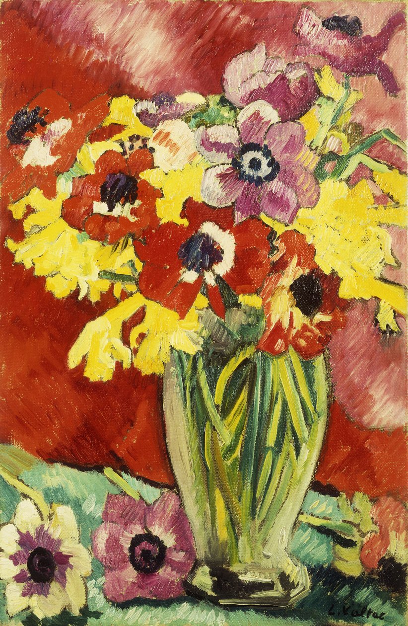 Vase Cristal, Anémones et Jonquilles - Louis Valtat