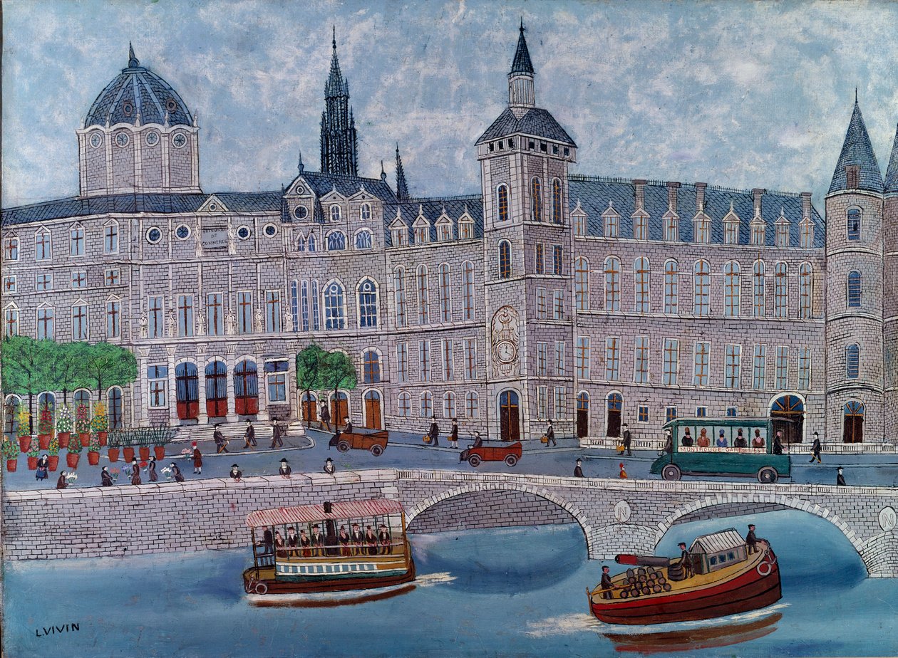 Vue du Palais de Justice à Paris - Louis Vivin