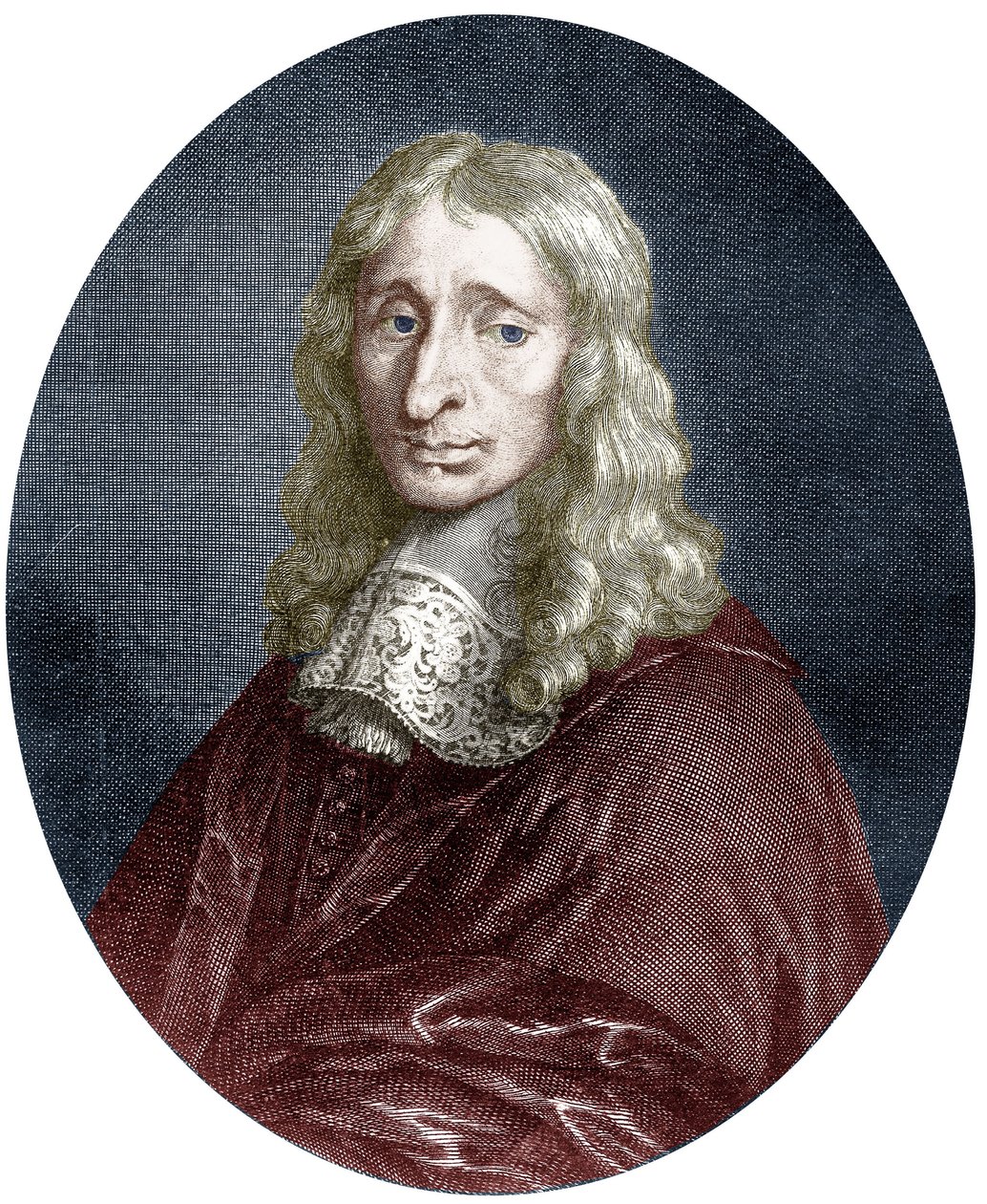François Mansart (1598-1666) architecte du roi Louis XIII, gravure, document colorisé - Louis de (after) Namur