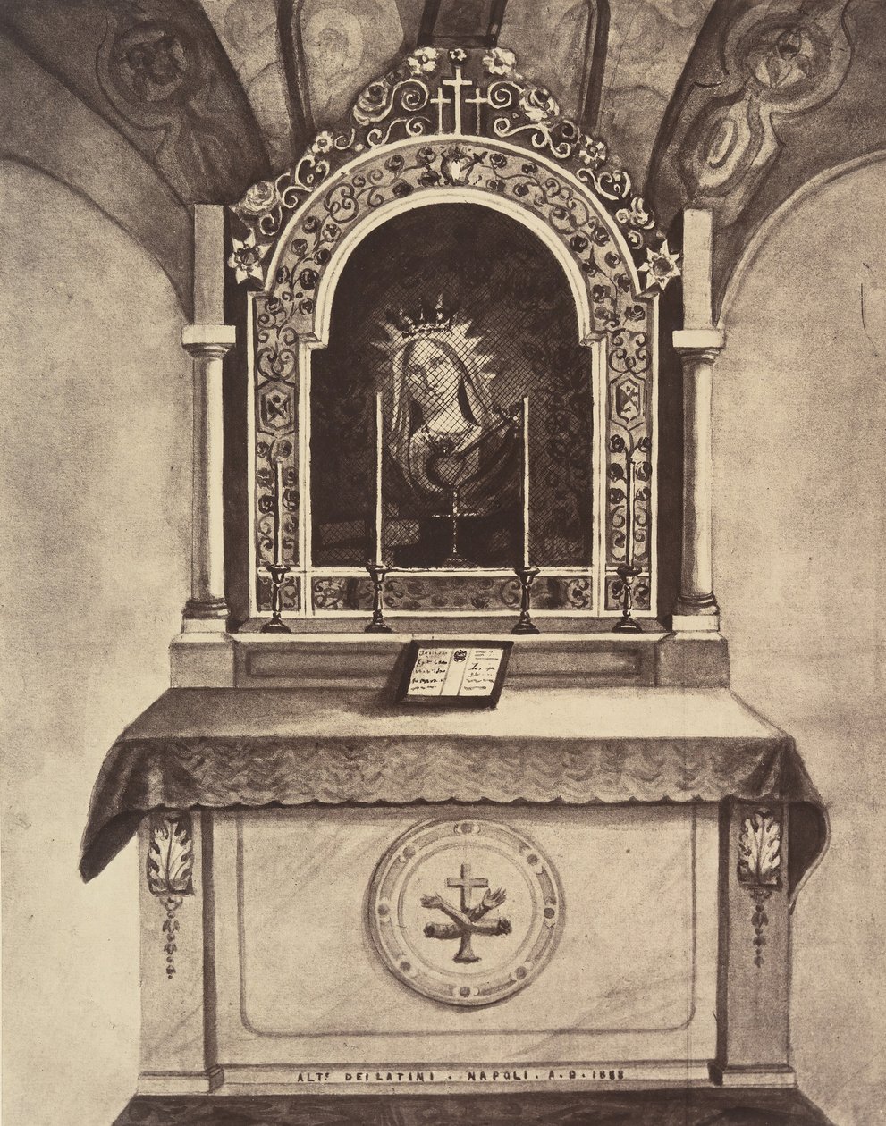 XIIIe Station. Jésus est remis entre les mains de sa mère. Cet autel est construit..., 1860 ou plus tard - Louis de Clercq