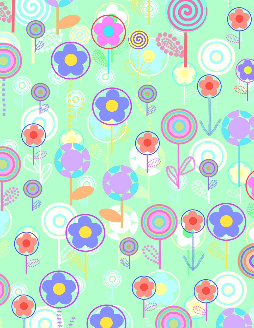 Fleurs superposées (numérique) - Louisa Hereford