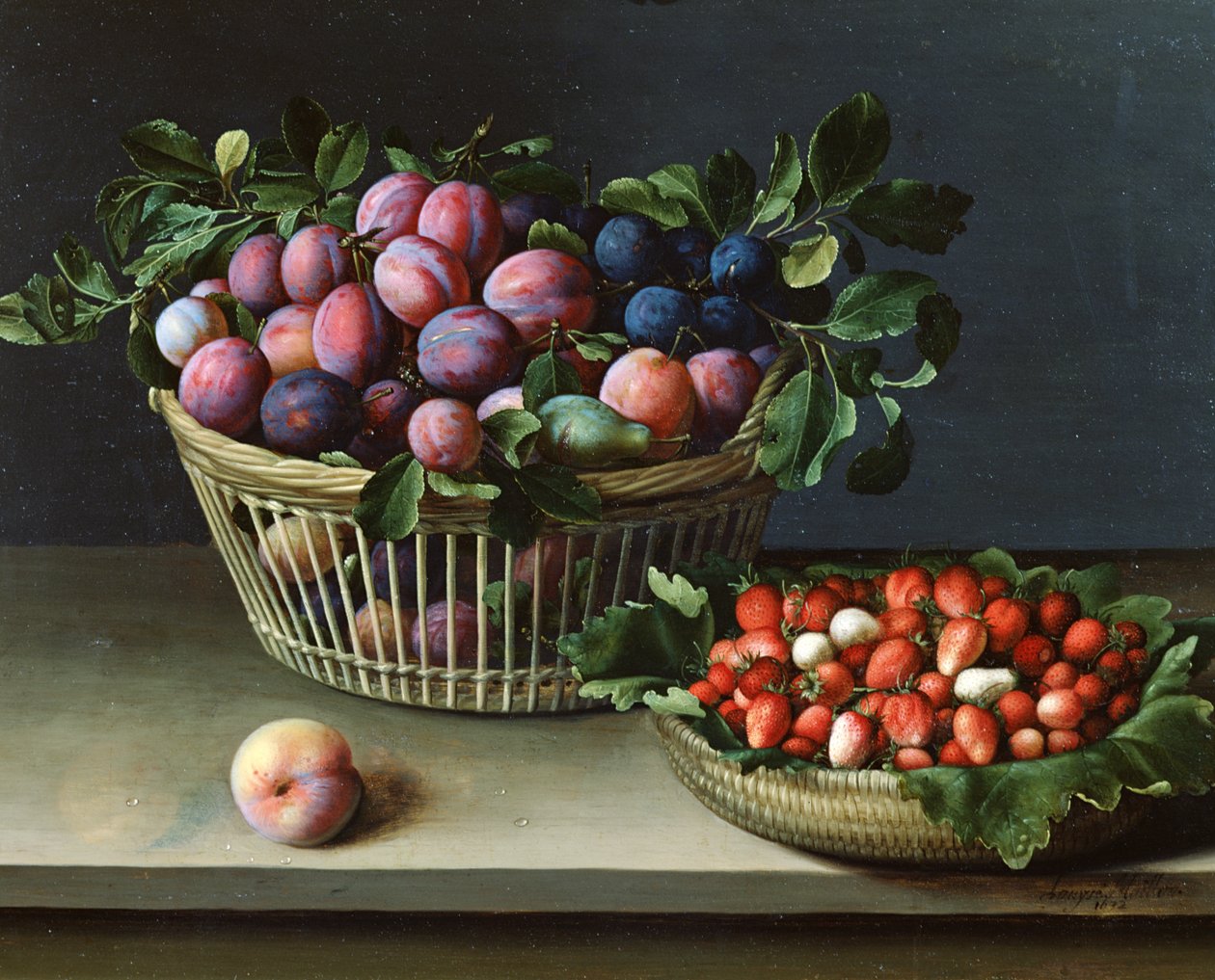 Panier de prunes et panier de fraises, 1632 - Louise Moillon