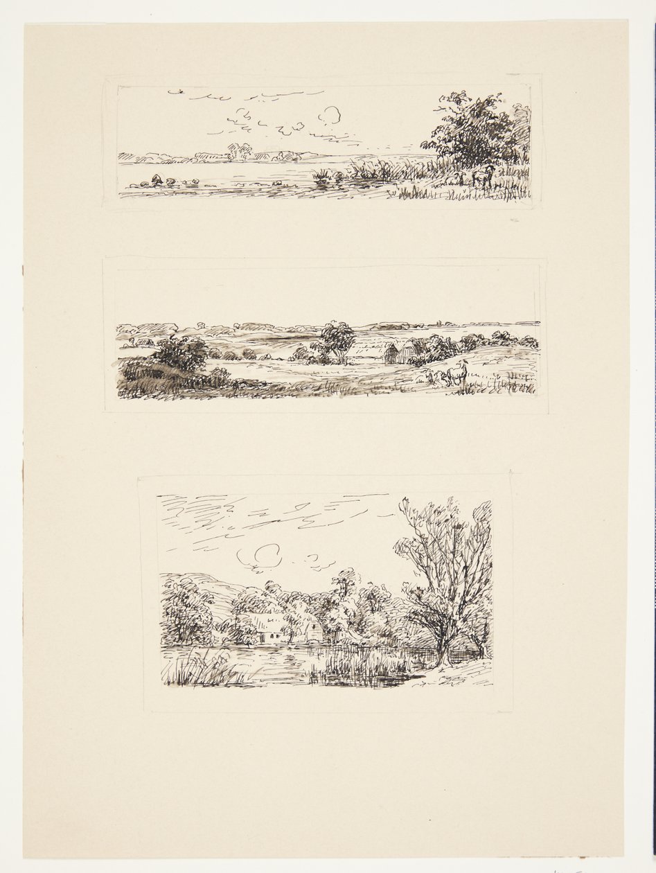 Feuille avec trois petits paysages - Louise Ravn Hansen