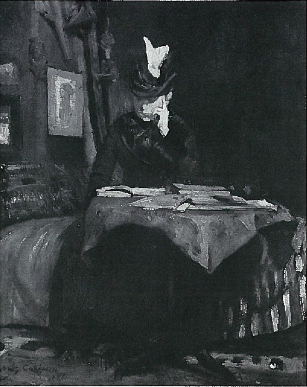 Dame lisant à table - Lovis Corinth