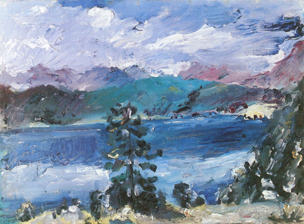 Walchensee avec des mélèzes - Lovis Corinth