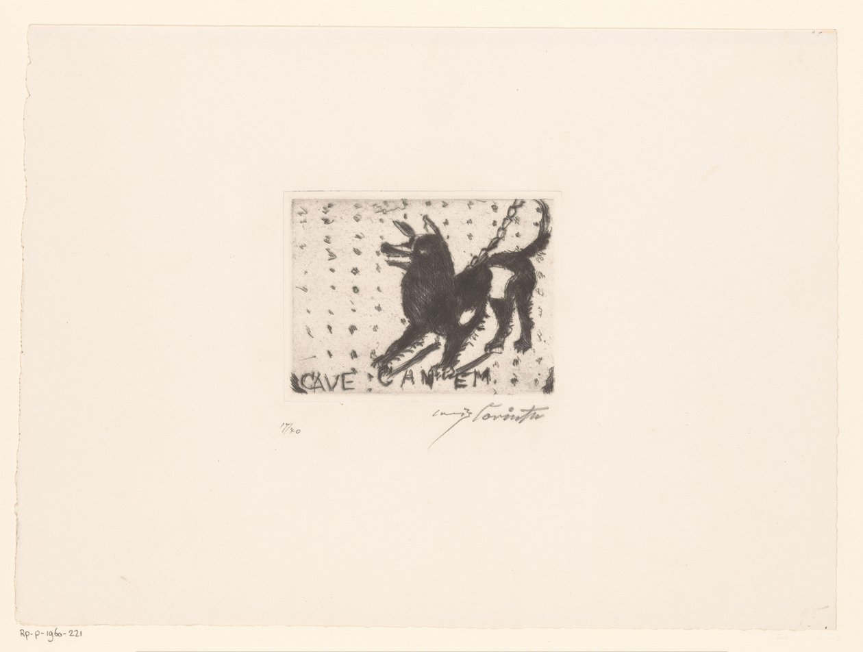 Chien aboyant (Cave Canem) - Lovis Corinth (signed by artist)