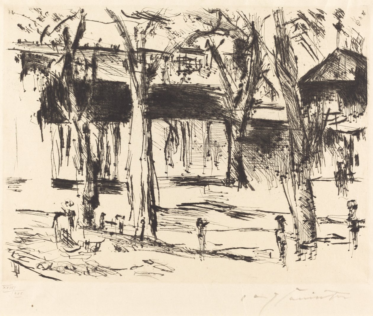Bahnhof Tiergarten Cour avec arbres, 1920-1921 - Lovis Corinth