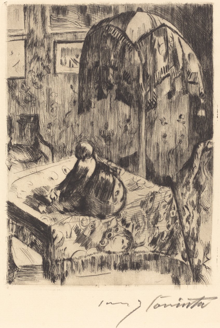 Interieur mit Stehlampe - Lovis Corinth