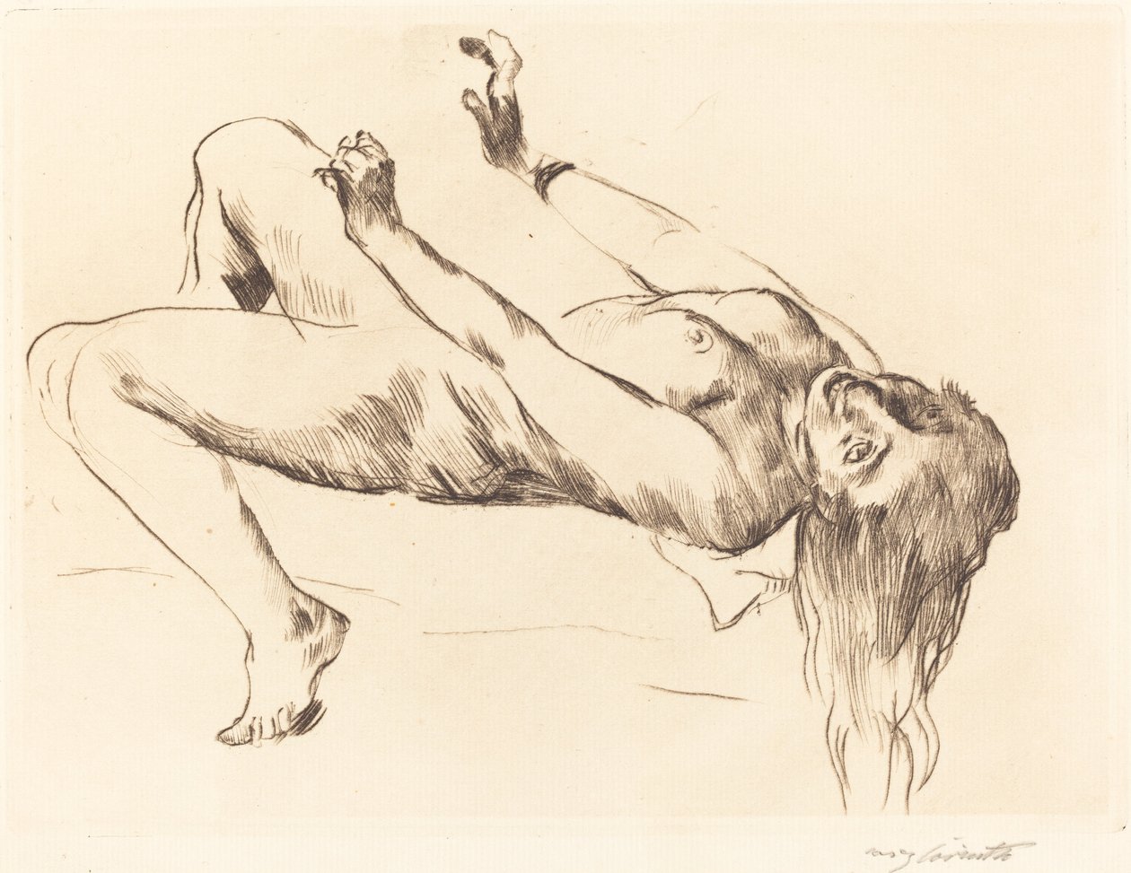 Liegender Weiblicher Akt. Studie zu Joseph und Potiphar, 1915 - Lovis Corinth