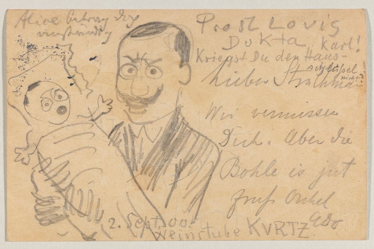 Lovis Corinth à Carl Strathmann : Carte postale - Lovis Corinth