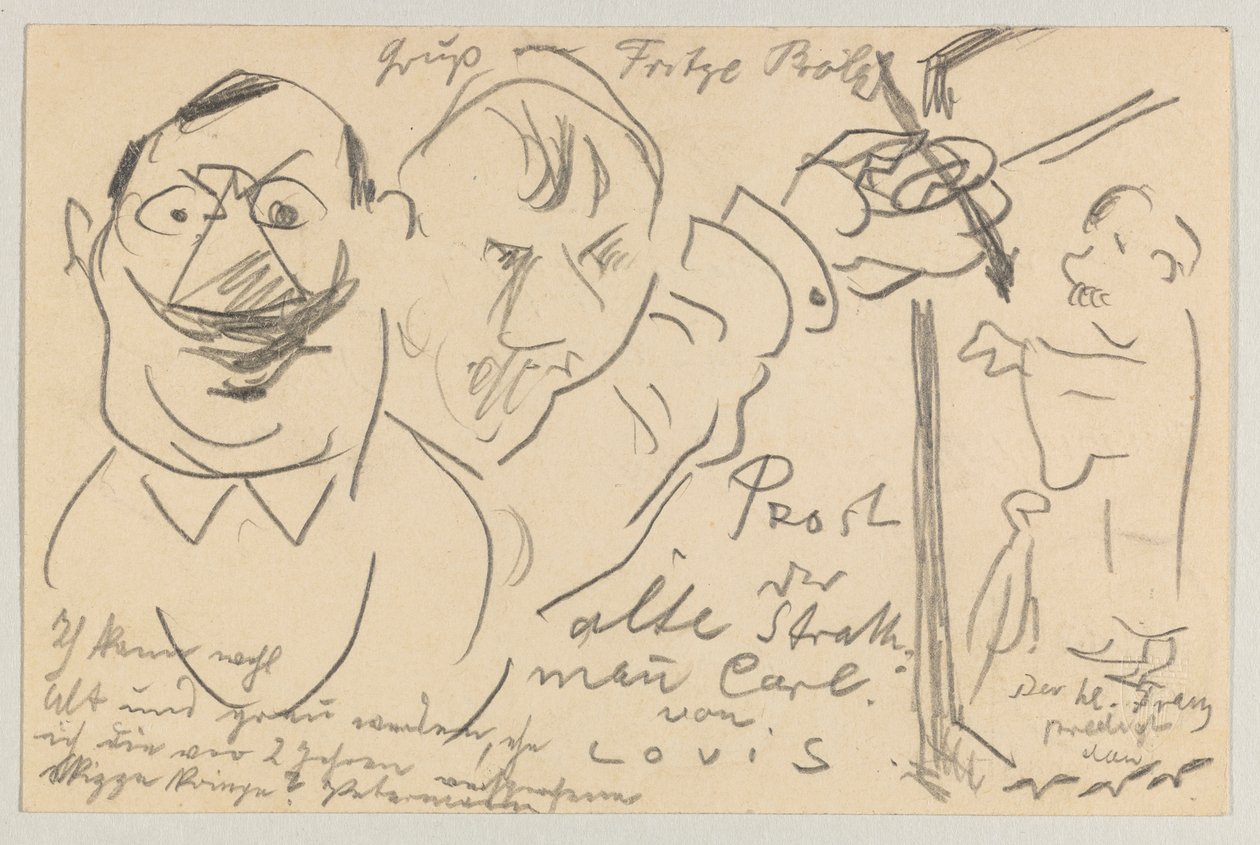 Lovis Corinth à Carl Strathmann: Carte postale, cachet postal du 10 août 1904 - Lovis Corinth