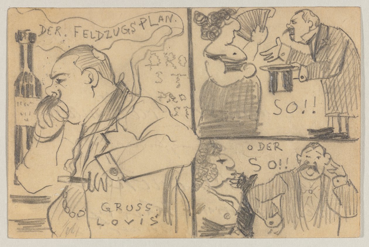 Lovis Corinth à Carl Strathmann: Carte postale, cachet postal 12 décembre 1898 - Lovis Corinth