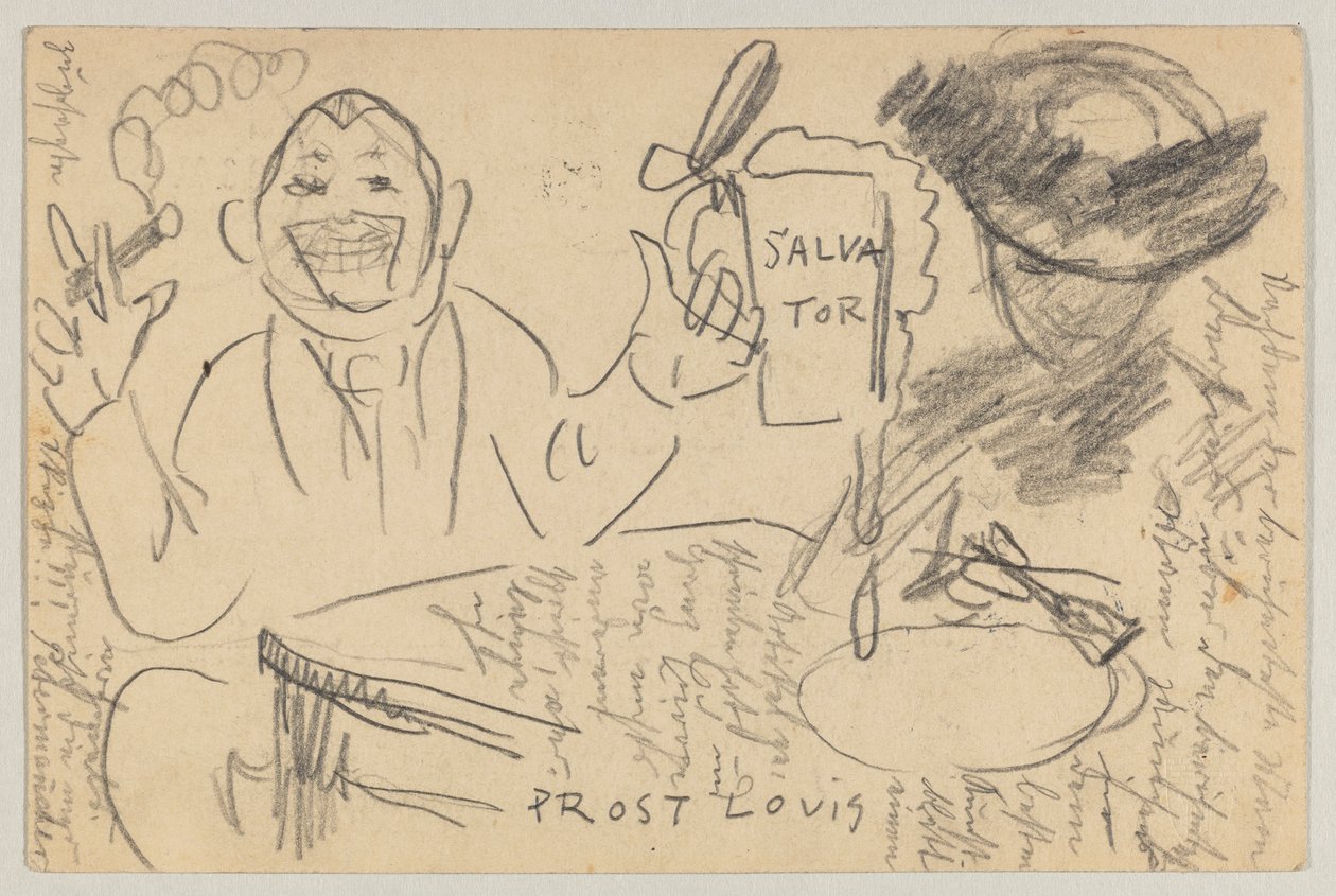 Lovis Corinth à Carl Strathmann : Carte postale, cachet postal 13 mars 1903 - Lovis Corinth