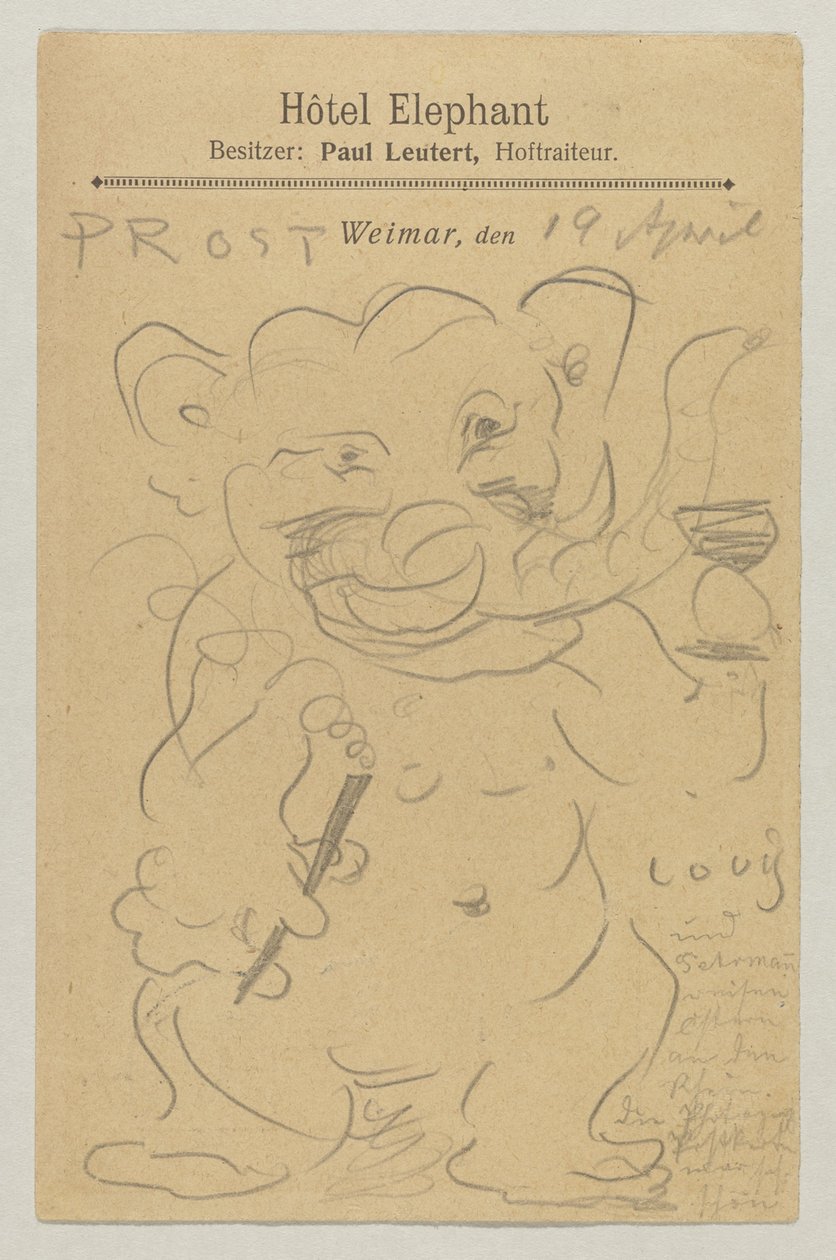 Lovis Corinth à Carl Strathmann: Carte postale, cachet du 20 avril 1905 - Lovis Corinth