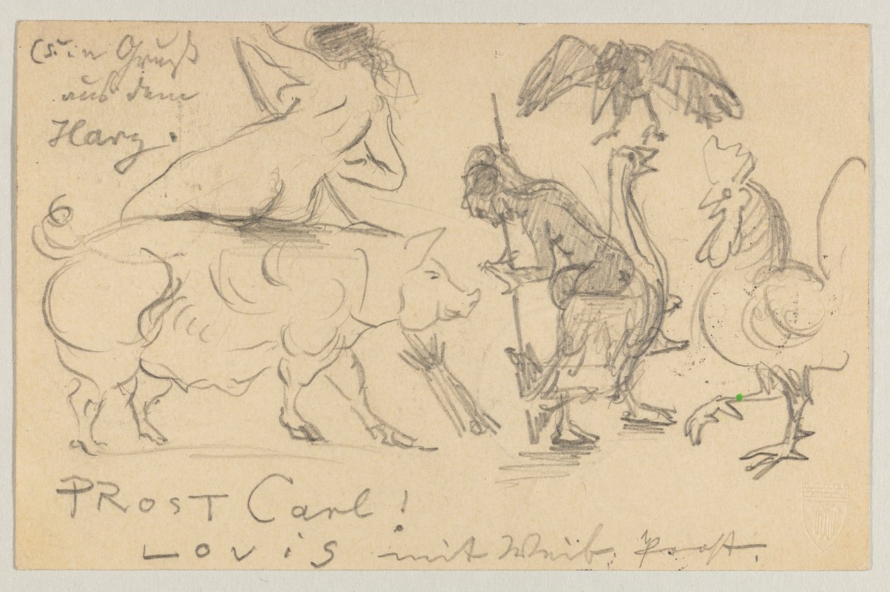 Carte postale, cachet du 21 juillet 1905 - Lovis Corinth