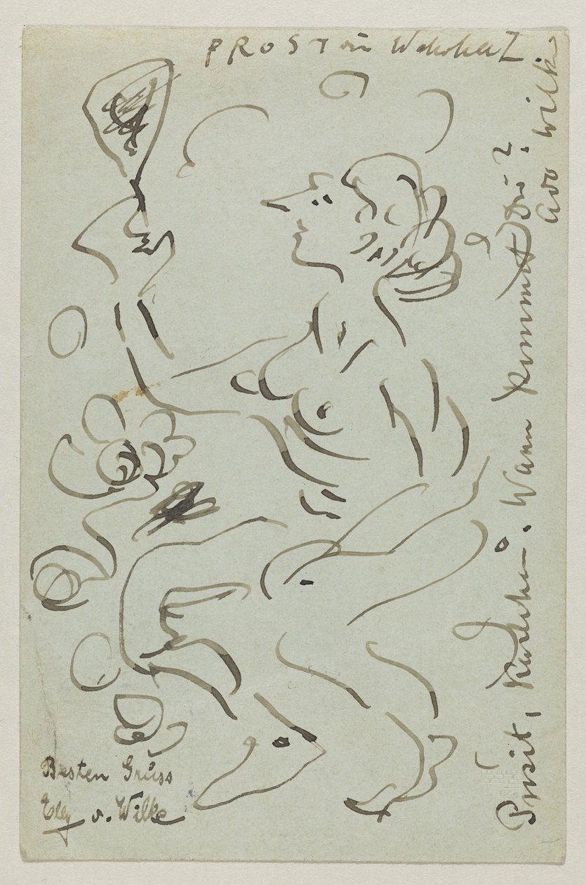 Lovis Corinth à Carl Strathmann : Carte postale, cachet postal du 25 mars 1906 - Lovis Corinth