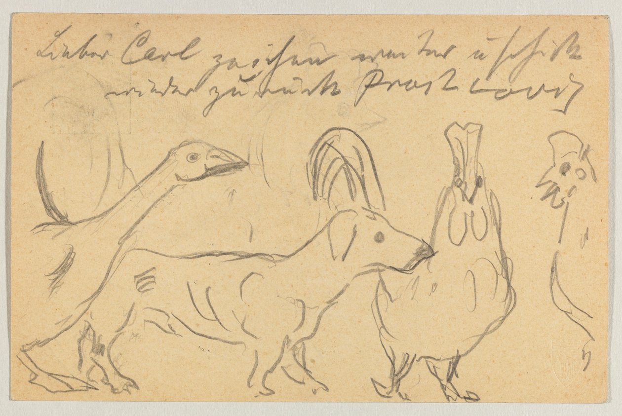 Lovis Corinth à Carl Strathmann : Carte postale, cachet postal du 26 août 1905 - Lovis Corinth