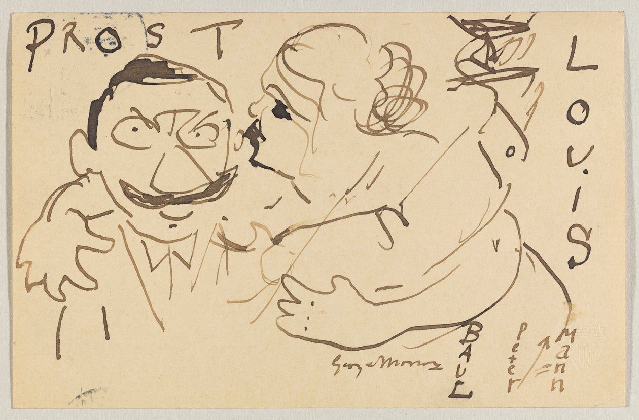 Lovis Corinth à Carl Strathmann: Carte postale, cachet de la poste 9 décembre 1908 - Lovis Corinth
