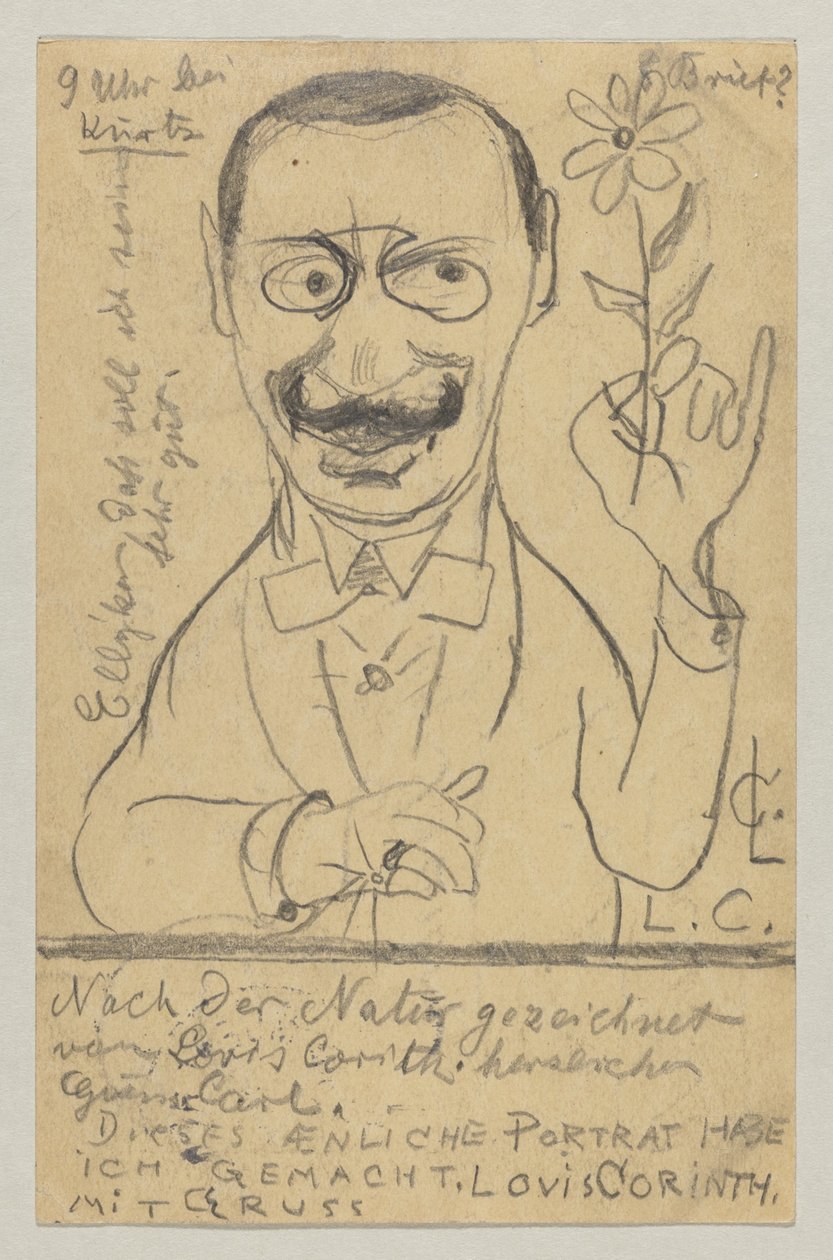 Lovis Corinth à Mademoiselle Elly Franke: Carte postale, cachet postal du 28 août 1897 - Lovis Corinth