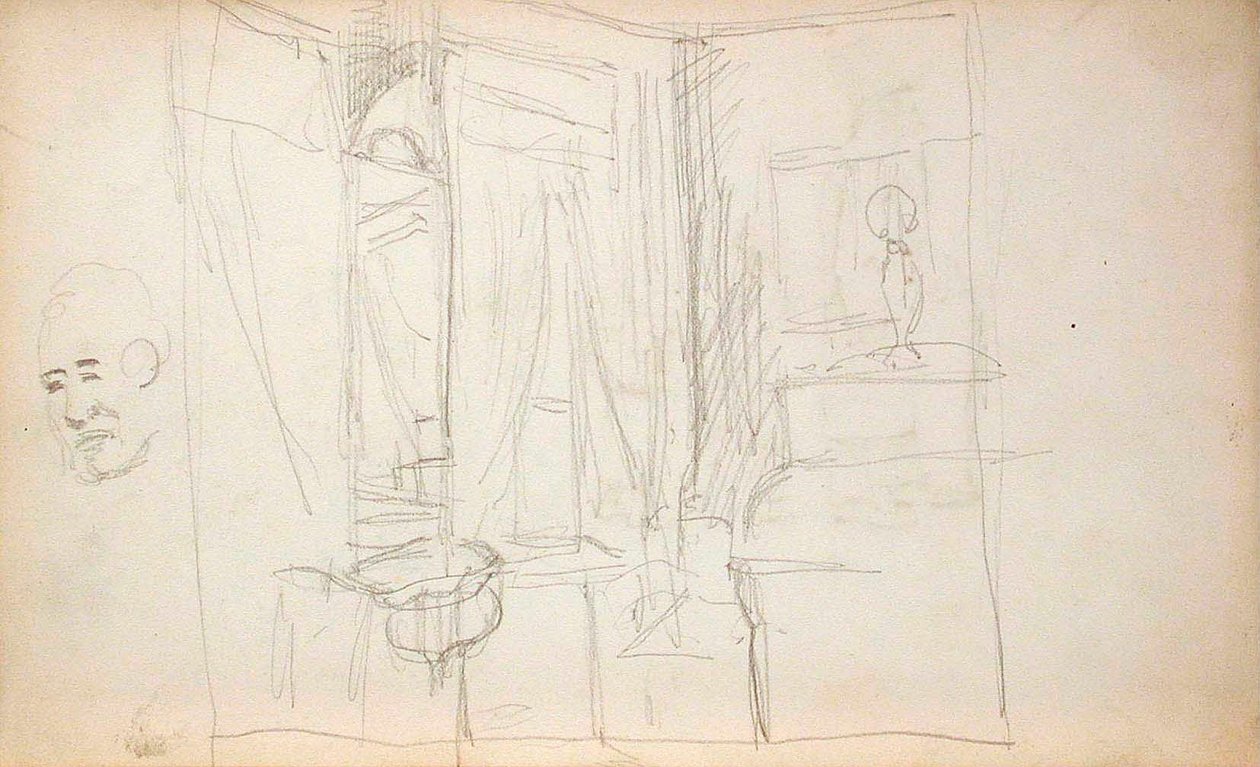 Homme conduisant des enfants (recto), intérieur (verso) - Lovis Corinth