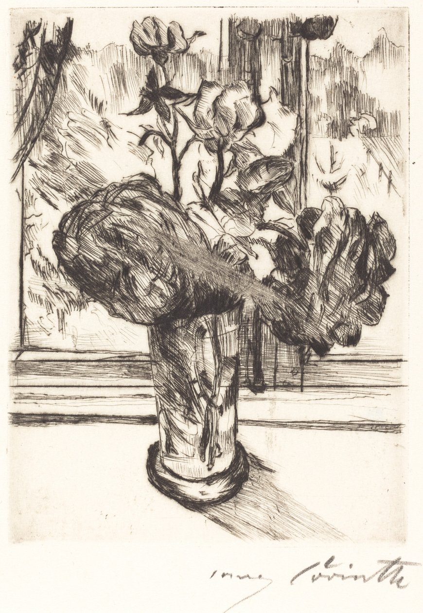Rosen in einem Wasserglas - Lovis Corinth