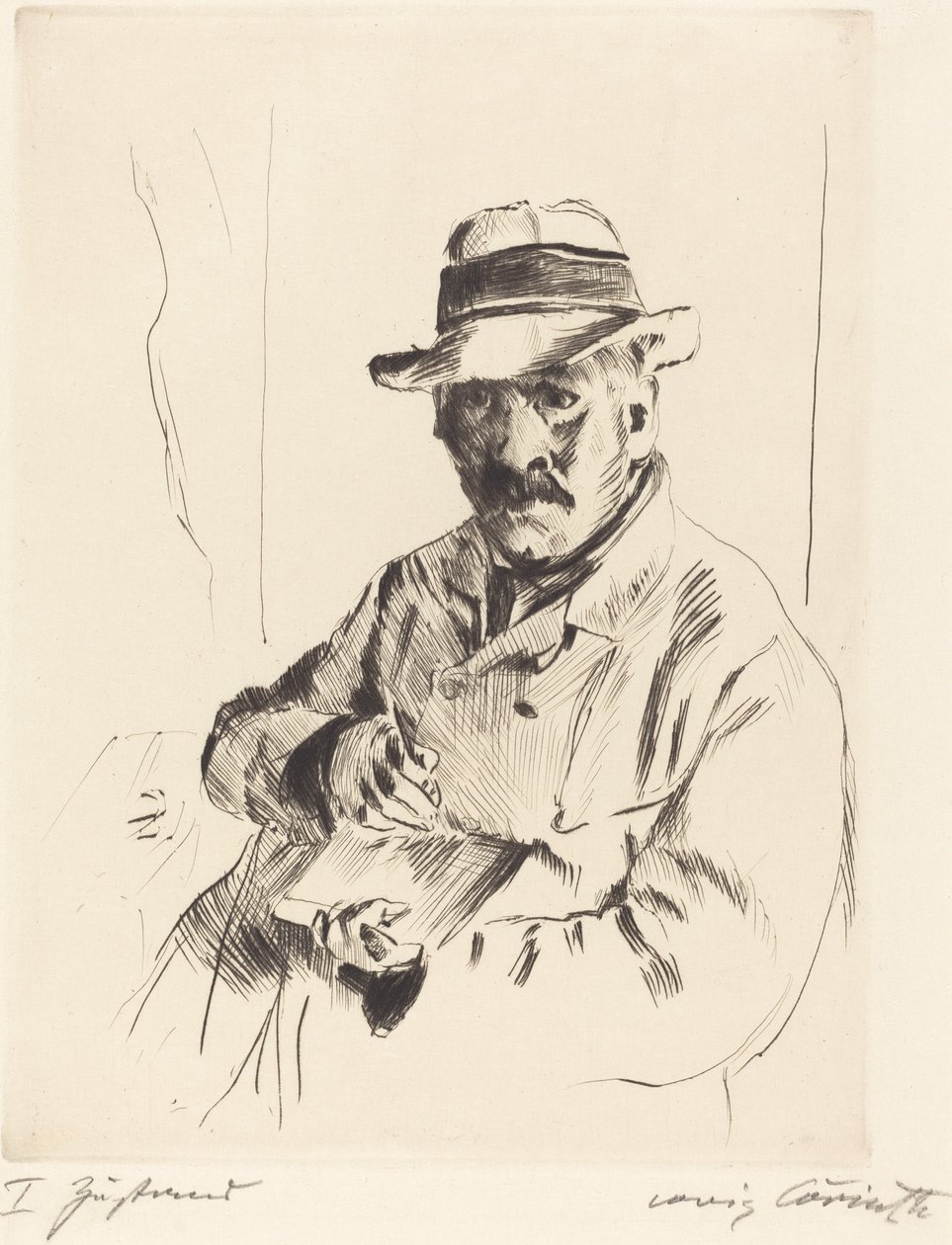 Autoportrait en chapeau de paille - Lovis Corinth