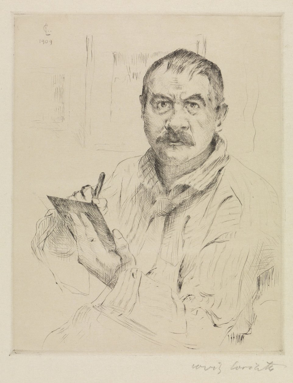 Autoportrait, eau-forte - Lovis Corinth