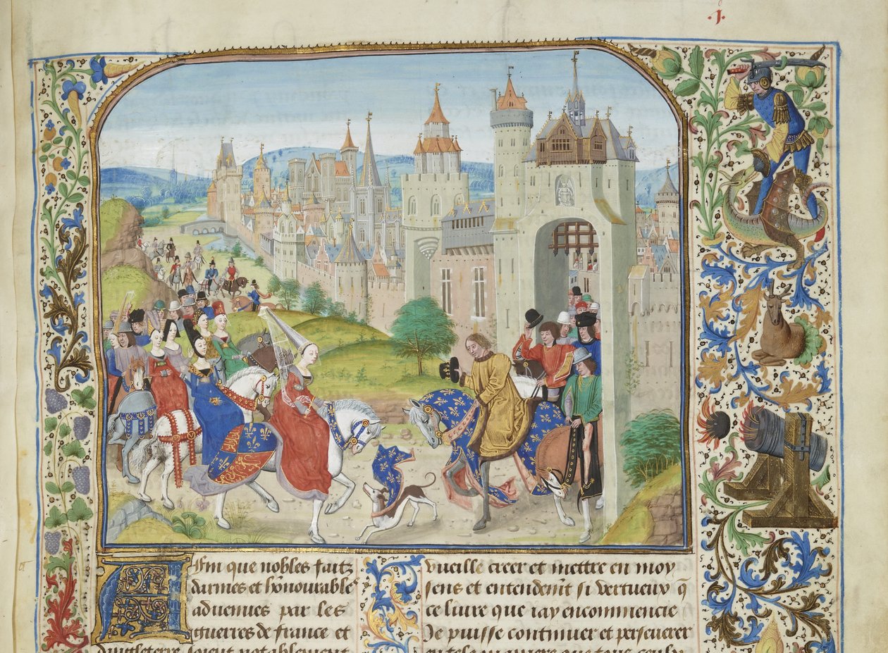 Isabelle de France accueillie par son frère Charles IV à Paris - Loyset Liedet