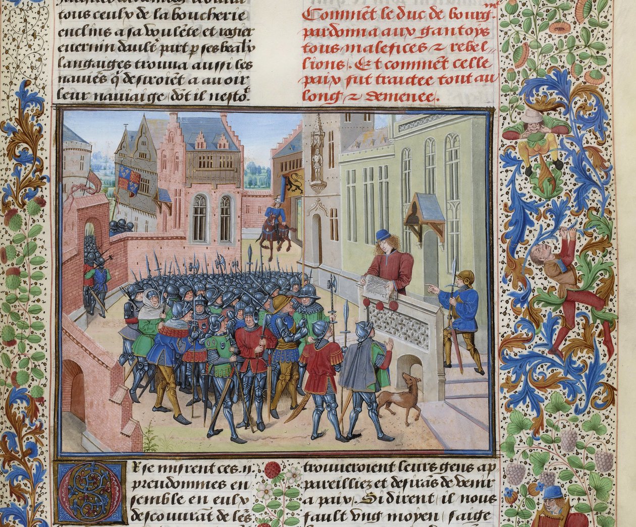 Jean de Heyle lit à Gand une lettre de Philippe II le Hardi, vers 1470-1475 - Loyset Liedet