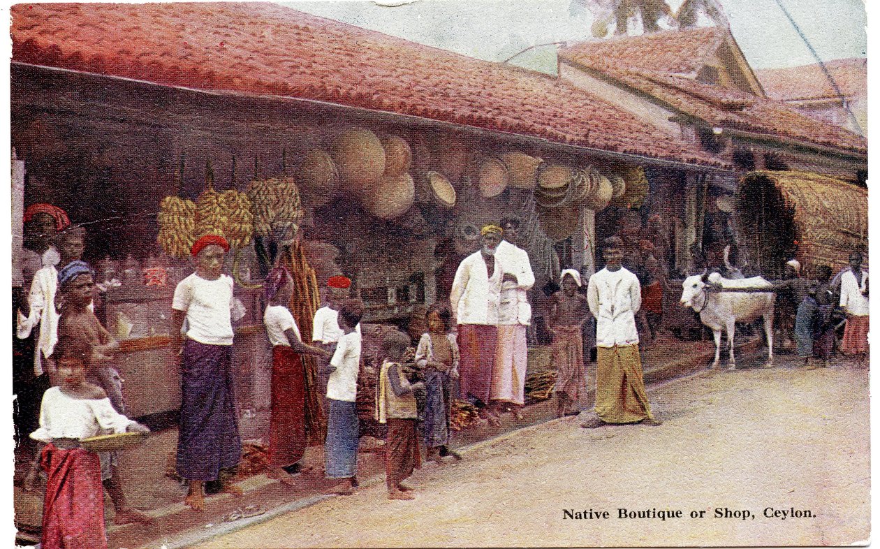 Boutique ou magasin indigène, Ceylan, c.1900-20 - Ltd. Ceylon Plâté