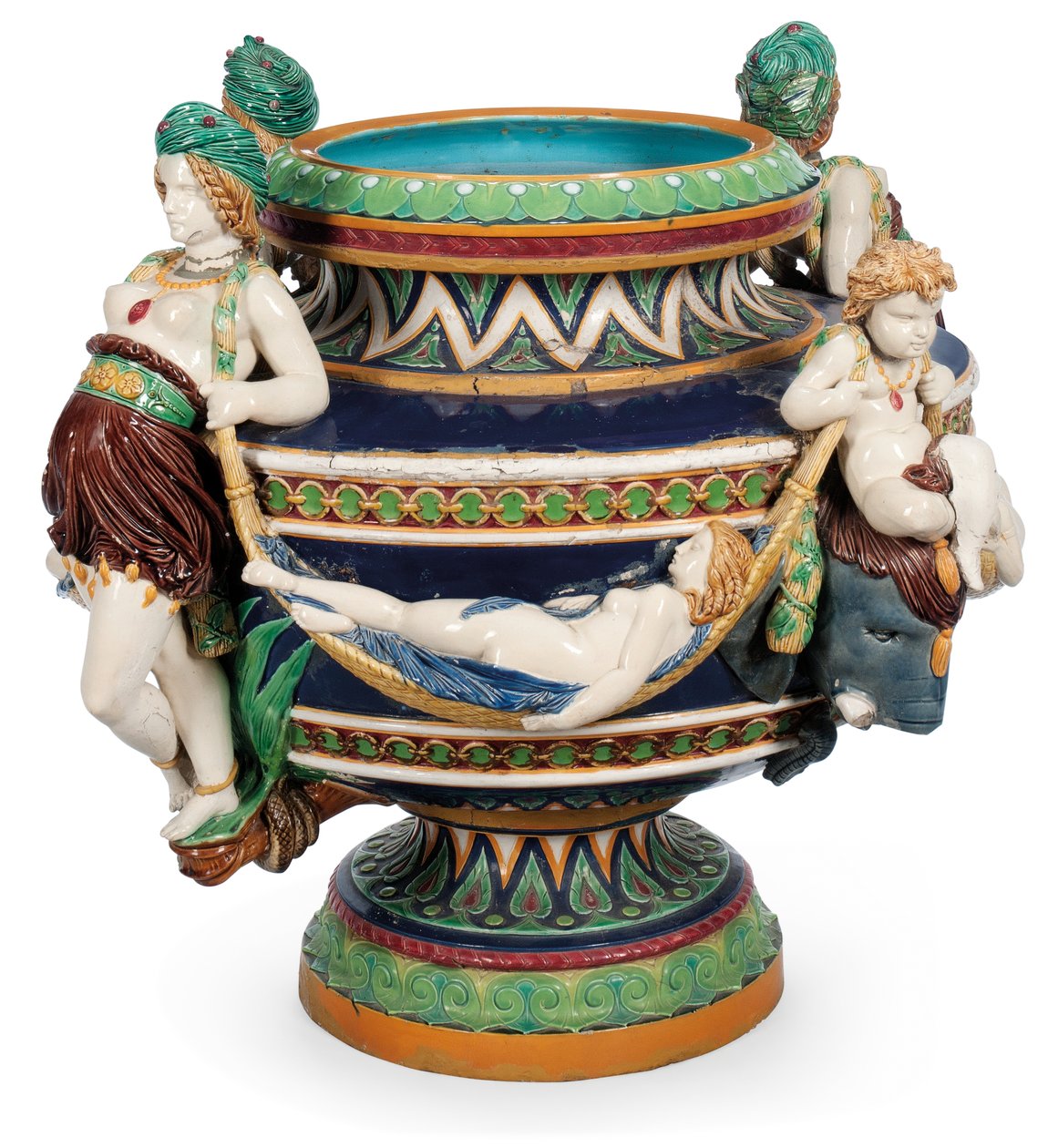 Grande jardinière en majolique Minton, vers 1870 - Ltd Mintons