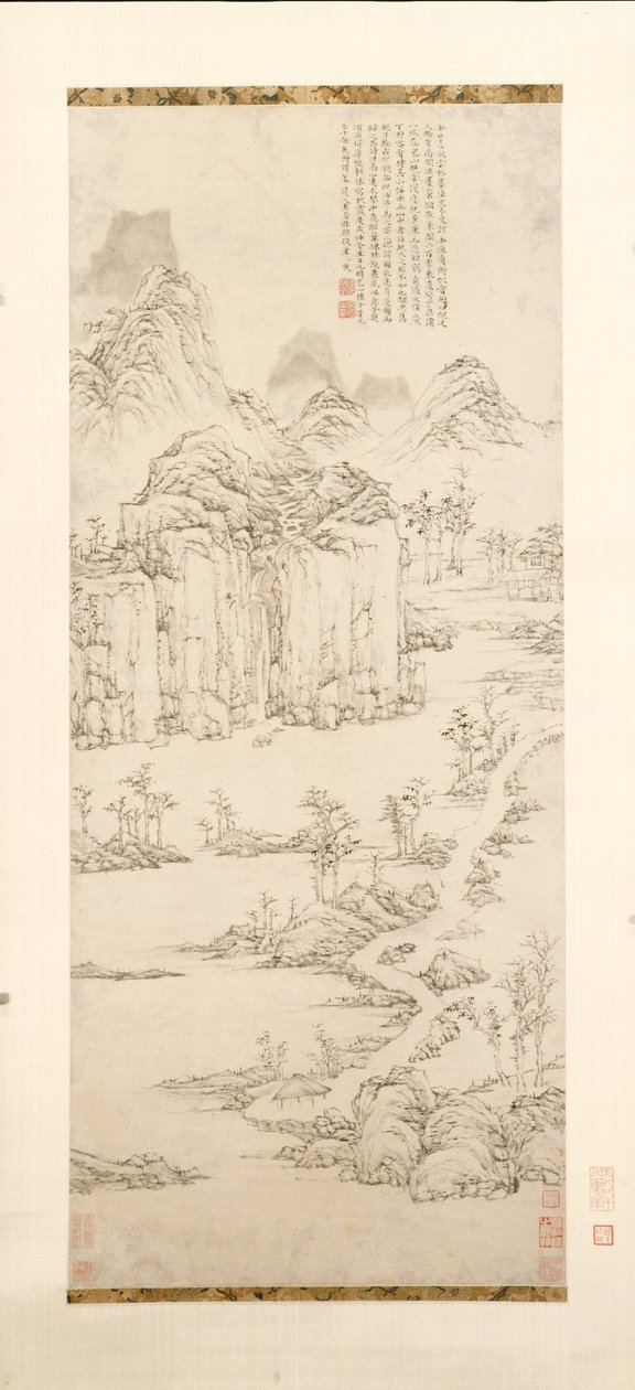 Retraite taoïste dans un paysage de montagnes et de rivières après Ni Zan [1301-1374], 1567 - Lu Zhi