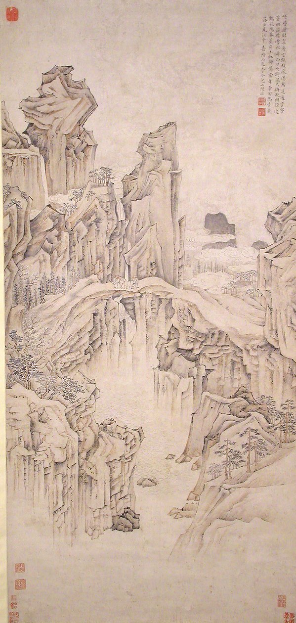 Pont naturel en roche, daté de 1556 - Lu Zhi