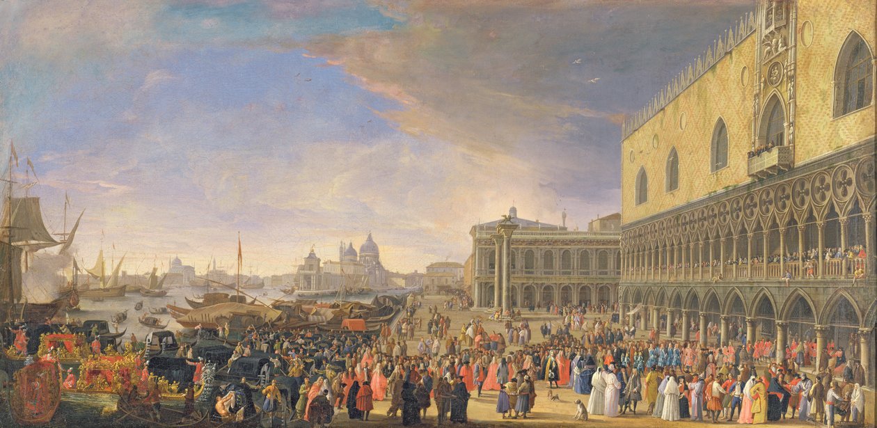 Arrivée du Comte Languet de Gergy au Palazzo Ducale, Venise, novembre 1726 - Luca Carlevaris
