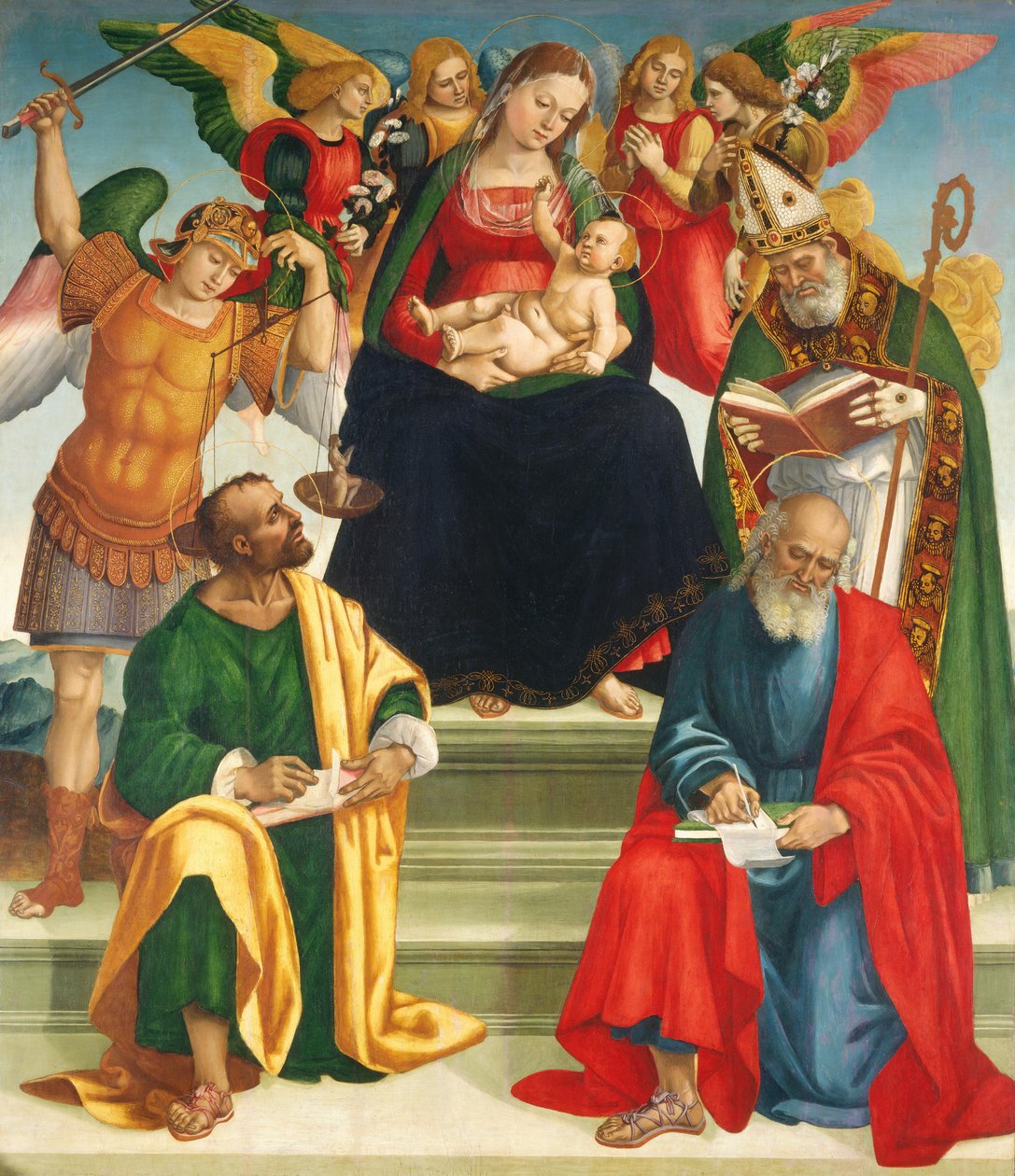 Madone et enfant avec saints et anges - Luca Signorelli