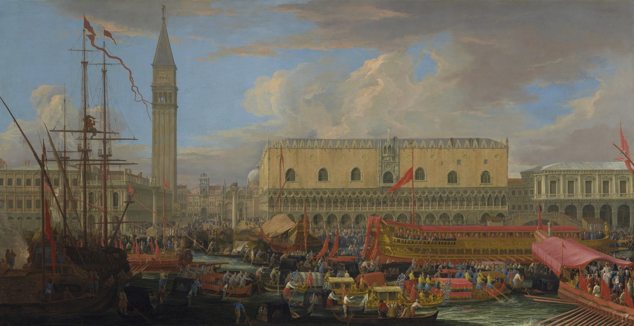 Le Bucintoro partant du Bacino di San Marco, 1710 - Luca Carlevaris