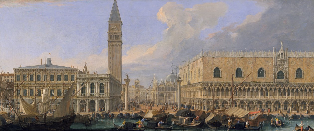 Le Molo, Venise, depuis le Bacino di San Marco, vers 1709 - Luca Carlevaris