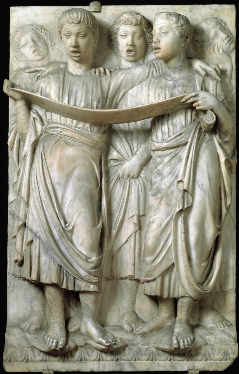 La cantoria ou enfants chantant en chœur - Relief en marbre, par Luca della Robbia (c.1400-1482), Quattrocento - Luca Della Robbia