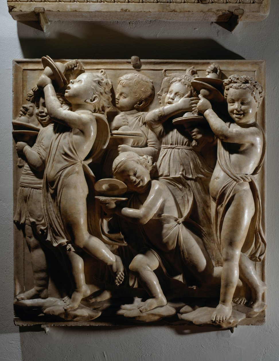 Laudate Eum in cimbalis iubilationis (Psaume 150, Laudate Dominum), panneau avec des joueurs de cymbales - Luca Della Robbia