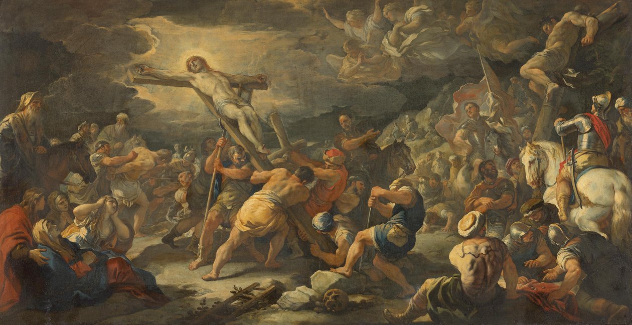 Érection de la croix - Luca Giordano