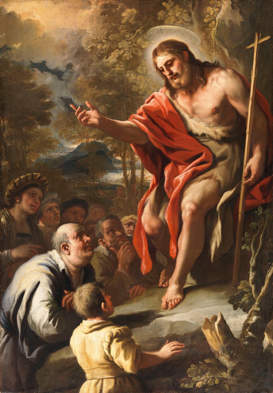 Der heilige Johannes predigt in der Wildnis - Luca Giordano